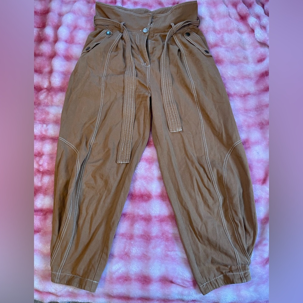 Vintage Brown High-Waist Paperbag Jeans